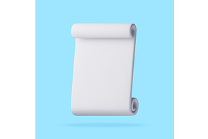 White 3D scroll paper icon, an Education Illustration by Abscent