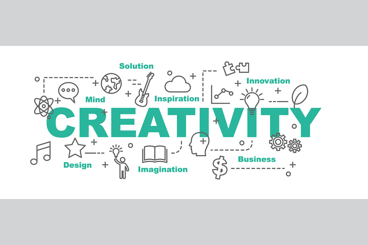 Creativity Outline Icons Banner, a Templates & Theme by tulpahn