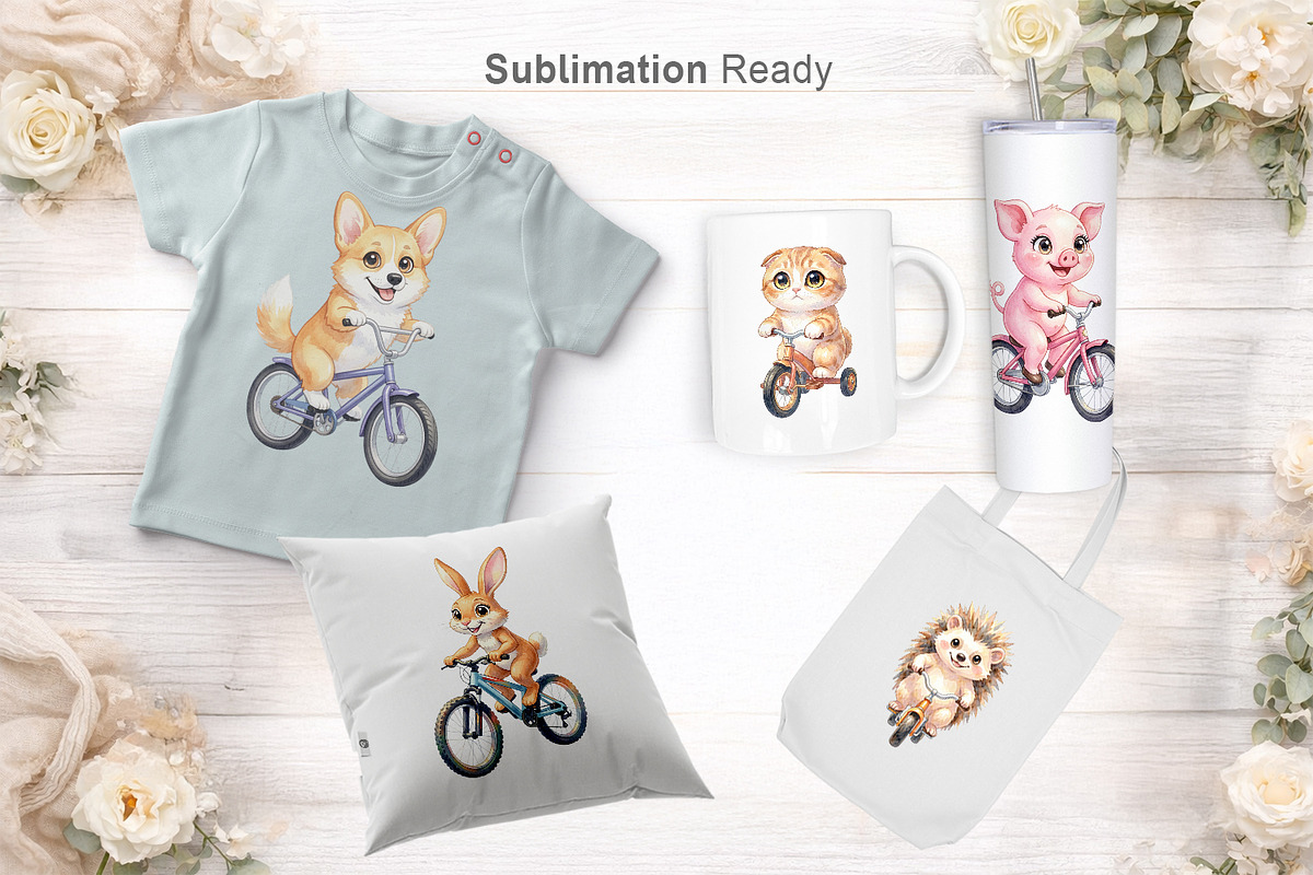 Big Eyed Animal Biking PNG Bundle, an Illustration by Artnoy (Photo 6 of 8)