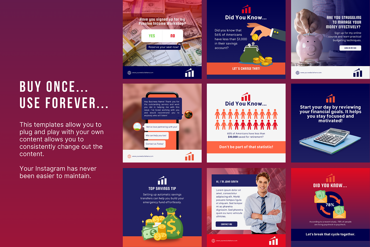 15 Finance Social Media Templates, a Social Media Template by Sincerely Media (Photo 5 of 9)