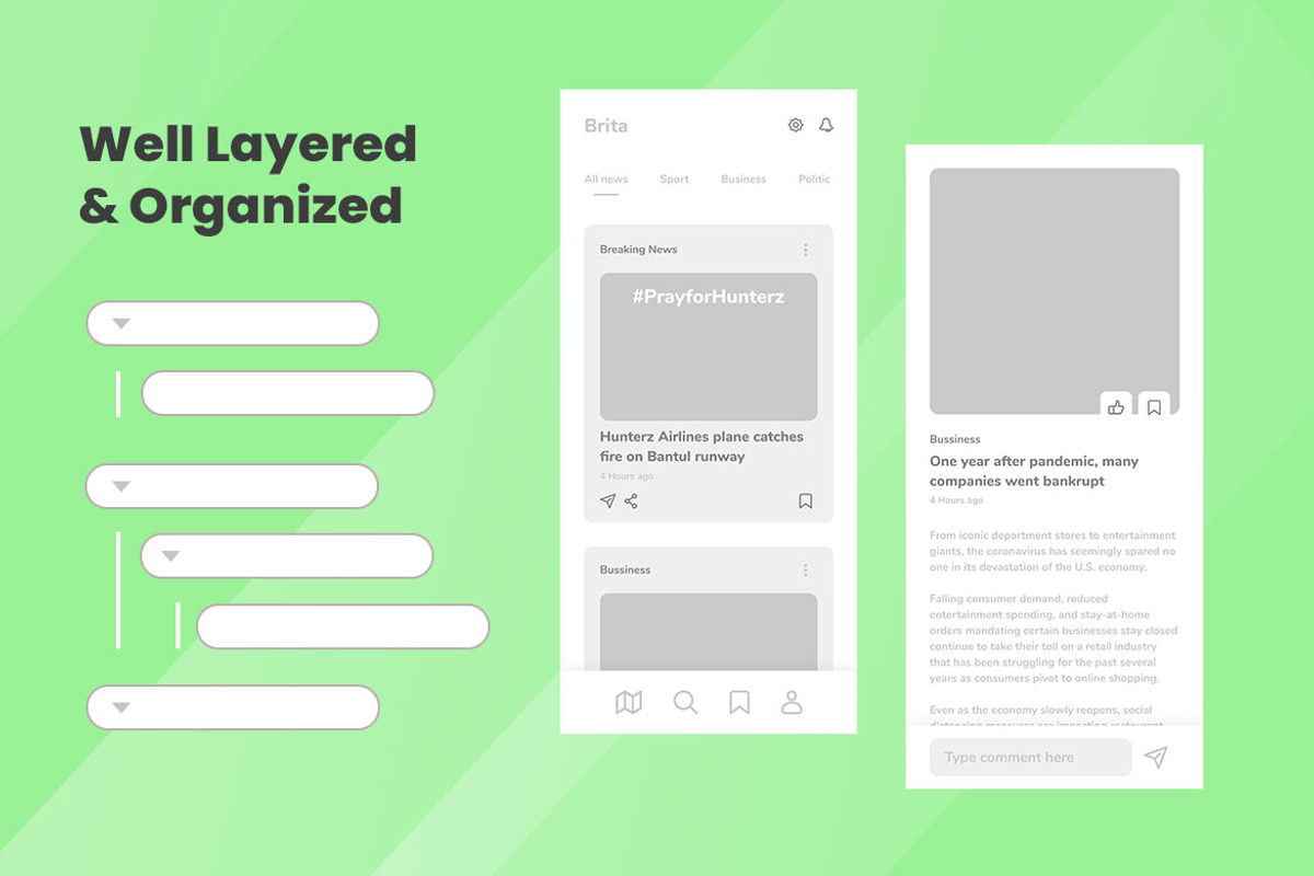News Wireframe Apps, a Websites & App Template by INSPR STD (Photo 3 of 6)