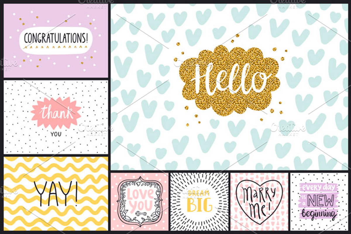 Happy cards set, a Card Template by Stolenpencil (Photo 1 of 2)