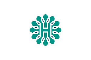modern letter H natural flower logo, a Branding & Logo Template by Rasagama Studio