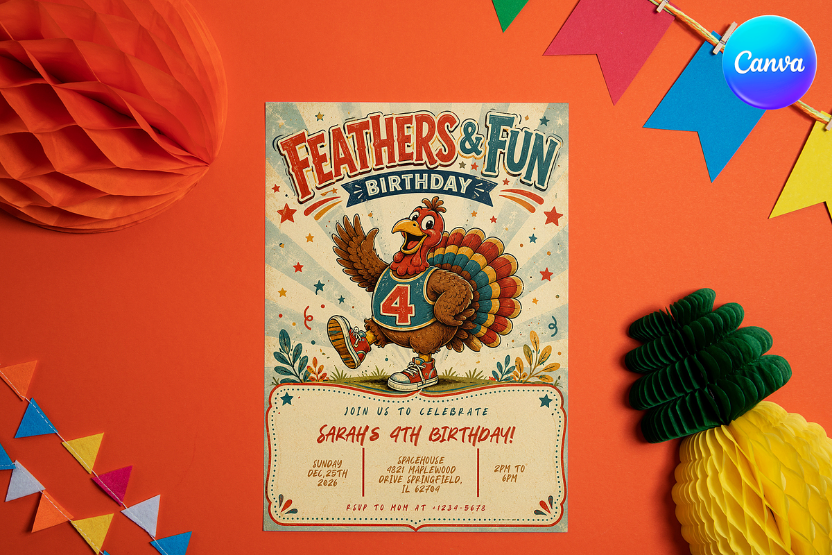 Turkey Style 4th Birthday Invitation, an Invitation Template by InvitingStorys (Photo 3 of 11)