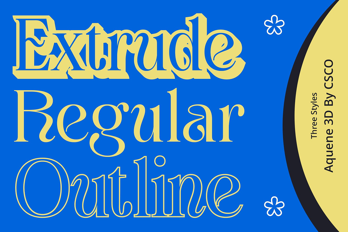 Aquene 3D, a Serif Font by Craft Supply Co. (Photo 2 of 8)