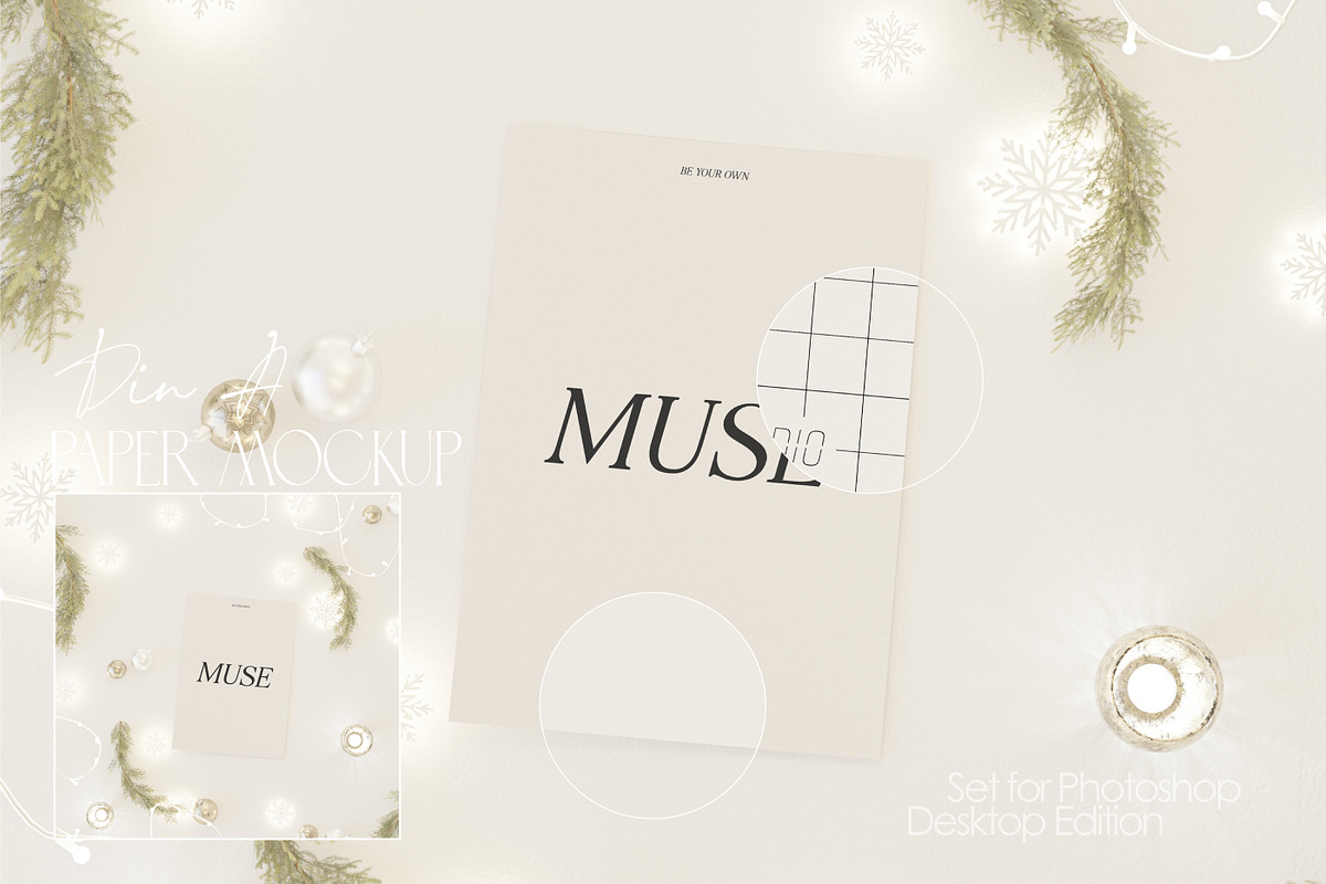 HOLIDAY LETTER | Paper Poster Mockup, a Household Mockup by yuliyuri.studio (Photo 3 of 8)