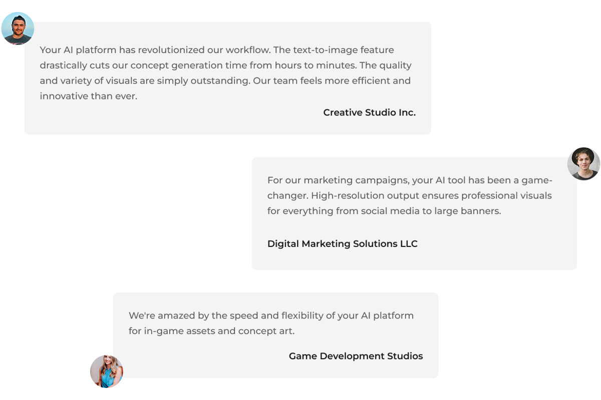AI Image Generator Landing Page, a Landing Page Template by Wencory (Photo 3 of 6)