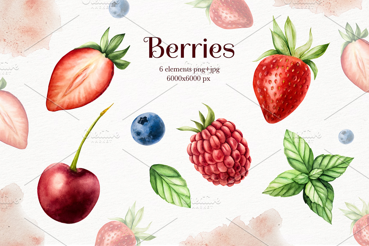 Ice cream watercolor collection, a Food Illustration by Navenzeles (Photo 3 of 12)