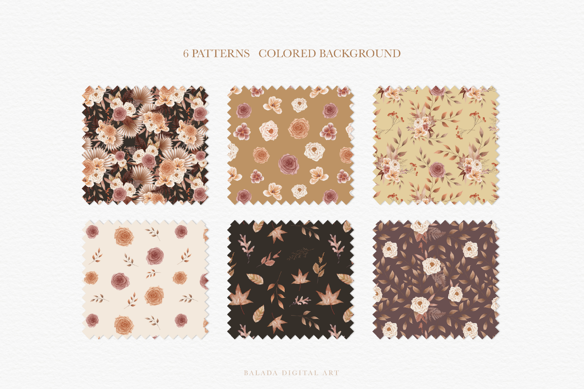 Autumn Watercolor Seamless Patterns, a Pattern Graphic by Balada Digital Art (Photo 4 of 8)
