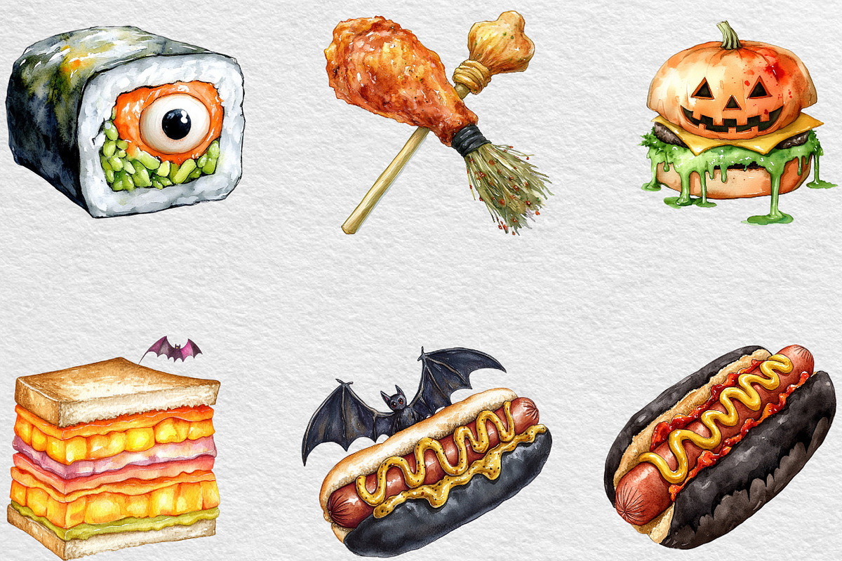 Halloween Fast Food Clipart, an Illustration by Black Bird Studio (Photo 4 of 6)