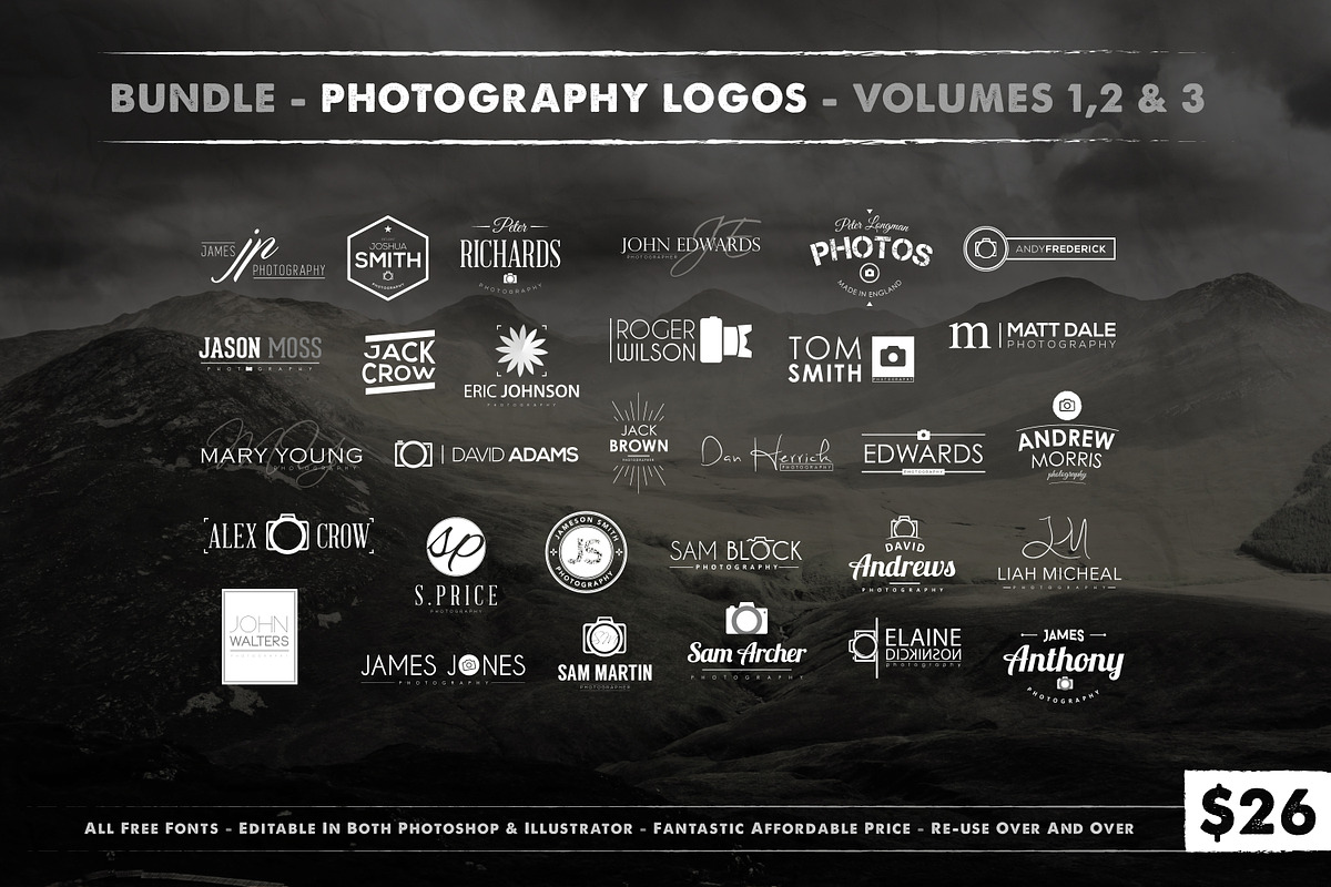 Photography Logo Bundle, a Branding & Logo Template by Jack Gosbell (Photo 1 of 4)