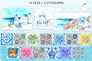 BIG Watercolor Mediterranean Set