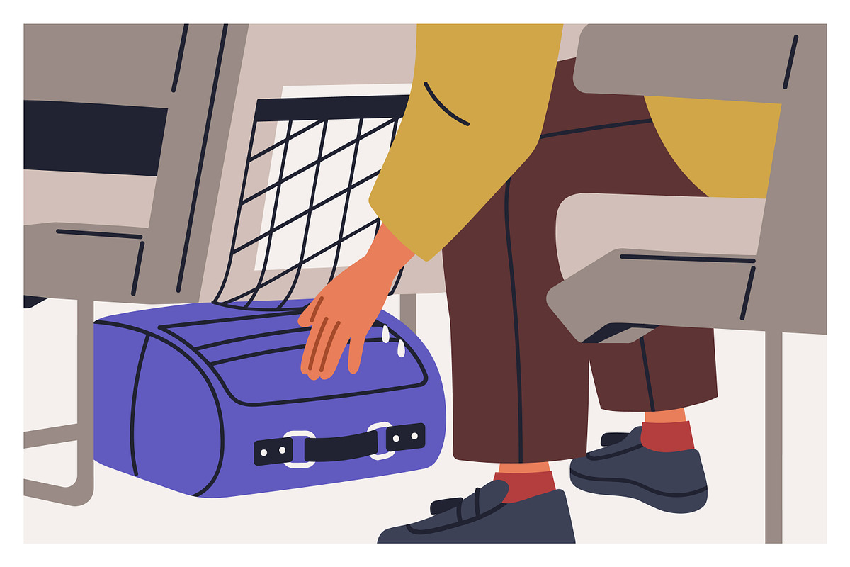 People travel by air in plane set, a Transportation Illustration by Good Studio (Photo 11 of 16)