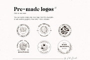 Line floral logo kit. Organic labels, a Branding & Logo Template by Kate Macate (Thumbnail 5 of 13)
