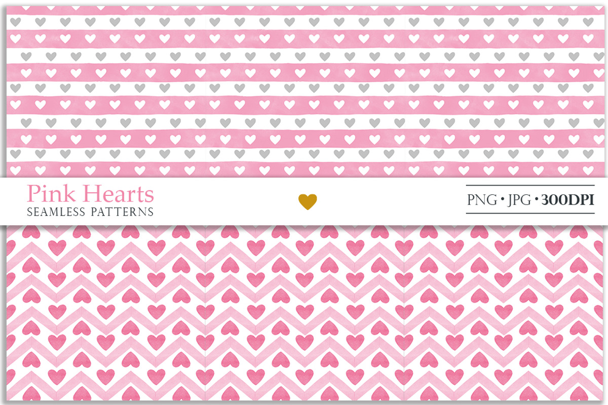Pink hearts seamless patterns, a Pattern Graphic by Luba Vega (Photo 5 of 9)