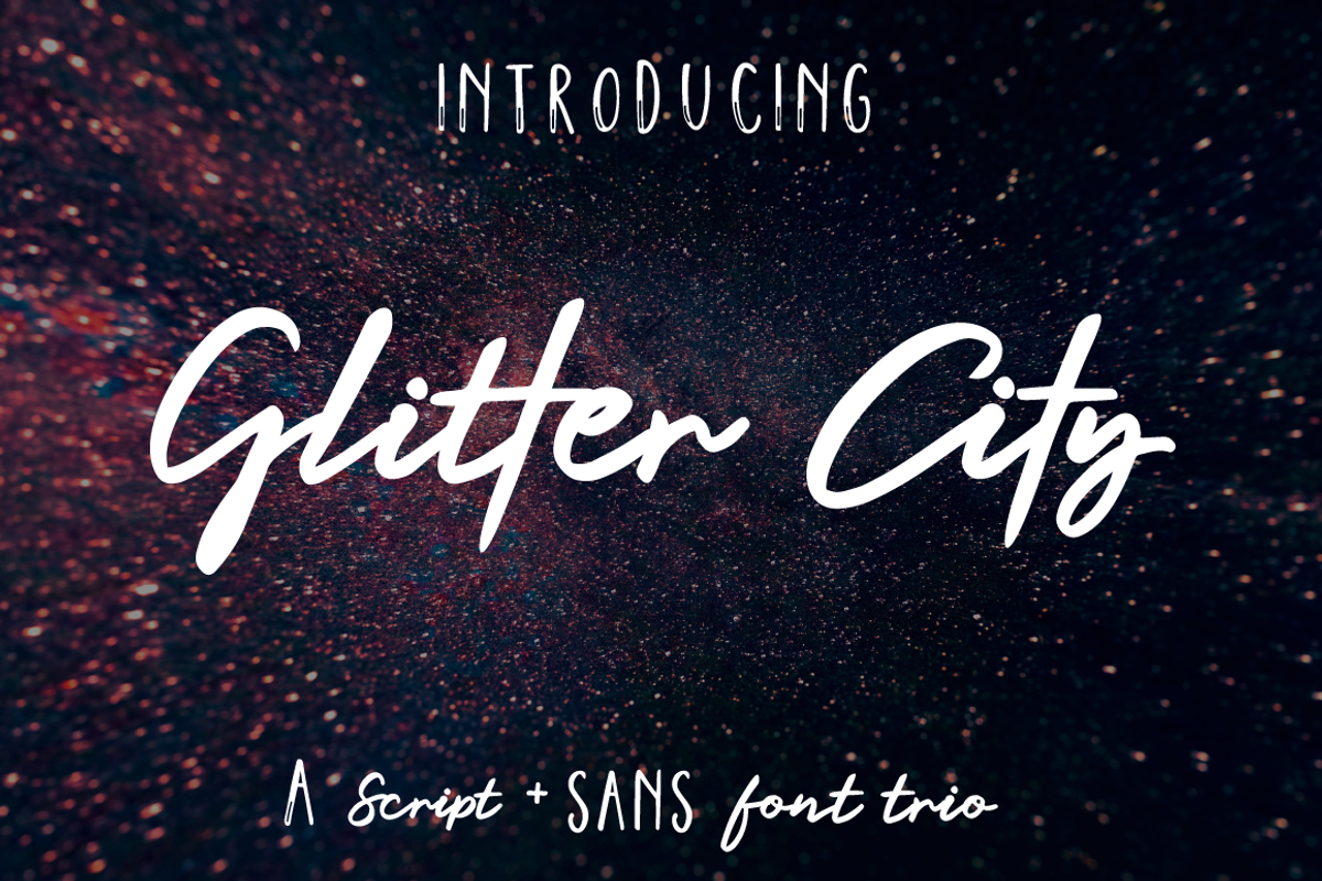 Glitter City Font Trio + Logos