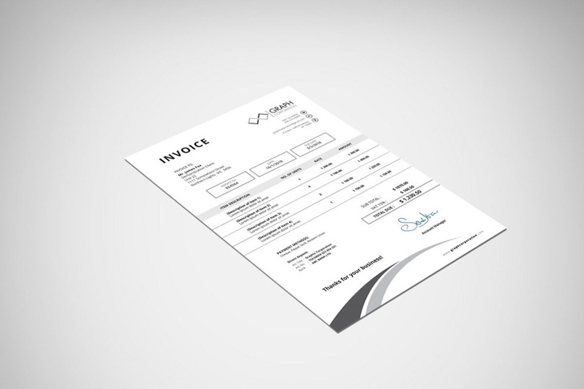 Invoice, a Stationery Template by asimalikhan555 (Photo 6 of 10)