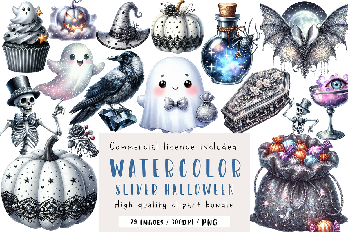 Sliver Halloween Clipart, an Illustration by CreationArt (Photo 1 of 5)