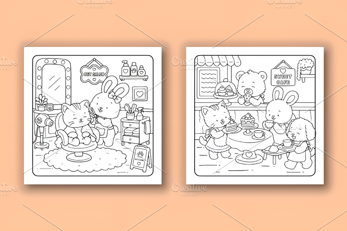 Cuddle Cuties Comfy Coloring Pages, a Decorative Illustration by Coco Bloom (Photo 2 of 4)