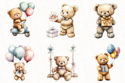 Birthday Teddy Bear Clipart, an Illustration by OK Design (Thumbnail 3 of 5)
