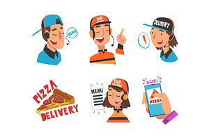 Delivery Service of Takeaway Food, a Person Illustration by TopVectors
