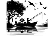 Fishing Vector Scene Bundle, a Graphic by jahid234 (Thumbnail 5 of 9)