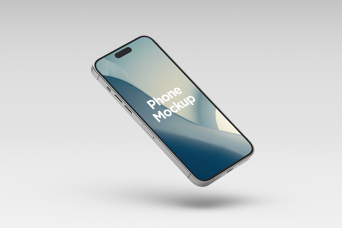 2 Floating iPhone 14 Pro Max Mockups, an iPhone Mockup by DreamVisuals (Photo 1 of 2)