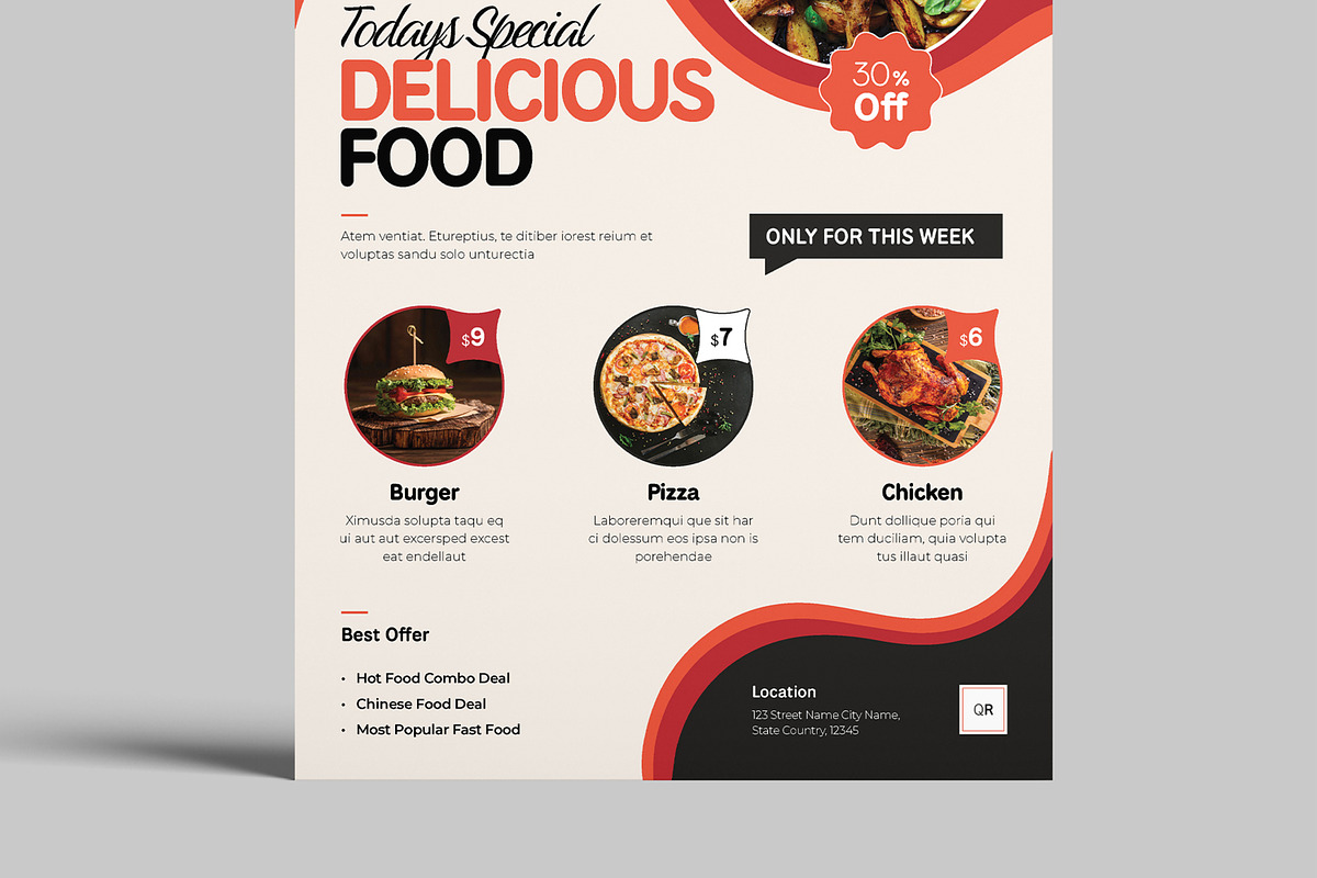 Resturant Delicious Food Menu Flyer, a Flyer Template by MightyDesign (Photo 5 of 8)