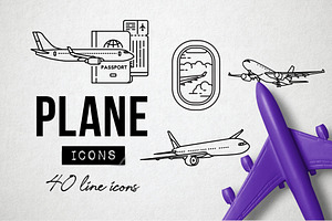 40 Plane Icons - Airplane, Travel