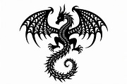Fierce Black Dragon Emblem Bundle, an Illustration by Designs_River (Thumbnail 7 of 9)