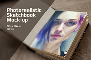 Photorealistic Sketch Book Mock-ups, a Print Template by denisespinoza (Thumbnail 1 of 6)