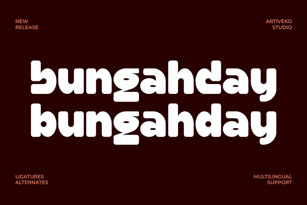 Bungahday – Bold Rounded Font, a Sans Serif Font by Artiveko (Photo 1 of 8)
