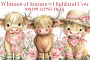 Whimsical Summer Highland Cow Clipar, an Illustration by Designworld (Thumbnail 1 of 8)