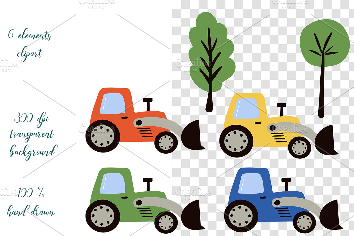 Kids Tractor Seamless Pattern Set, a Pattern Graphic by Oksana Dovhopol Art (Photo 11 of 11)