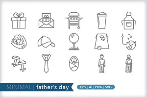 Minimal father's day icons