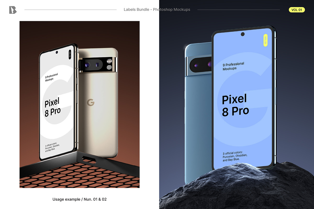 Pixel 8 Pro - Mockups bundle, an Android Mockup by Bran. (Photo 4 of 9)