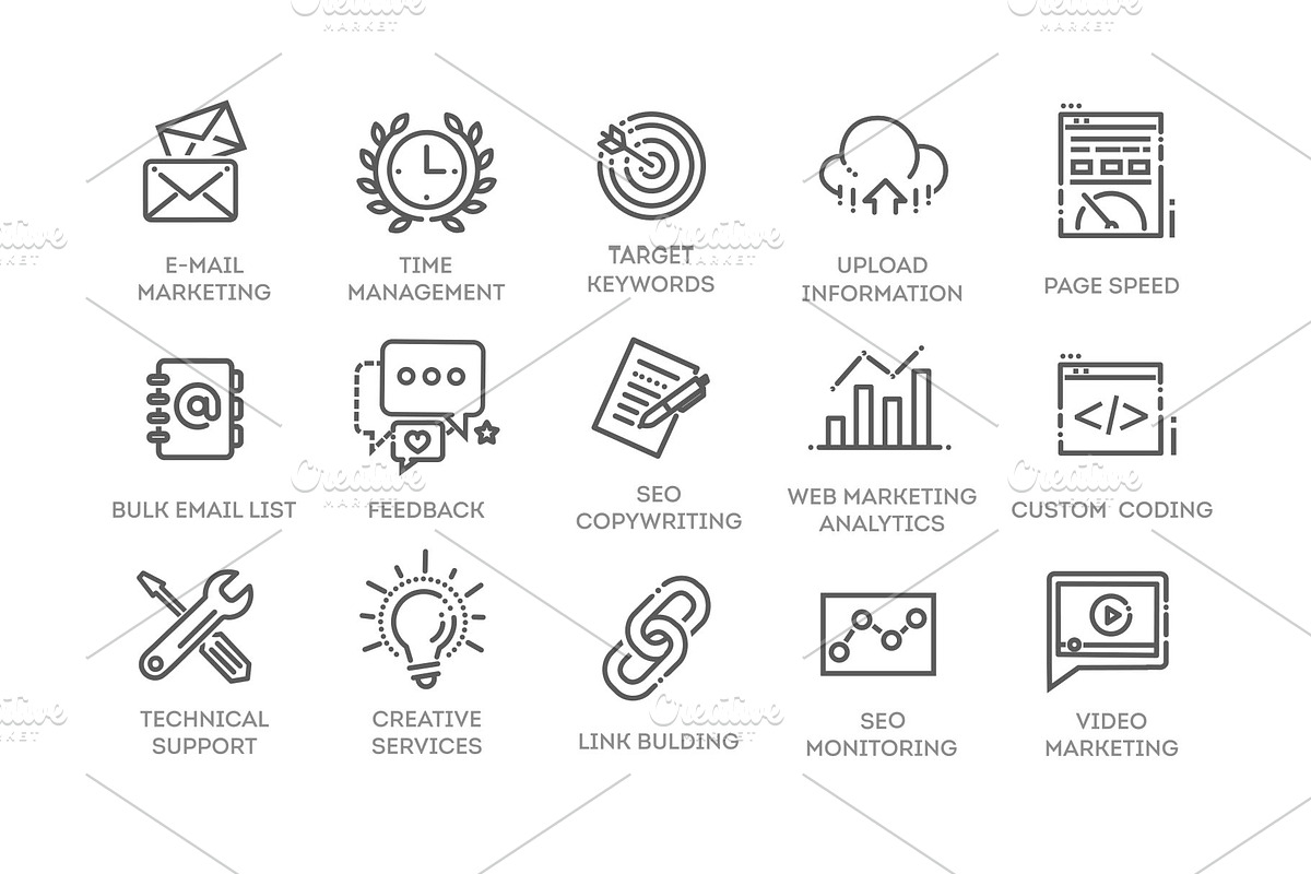 SEO and Development icons, a Technology Illustration by Tettygreen (Photo 2 of 3)