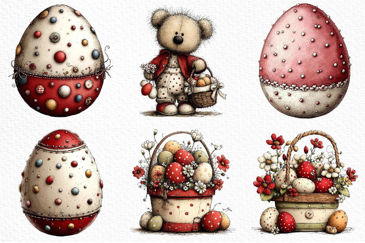Whimsical Polka Dots Easter Clipart, an Illustration by Craft Nest (Photo 6 of 11)