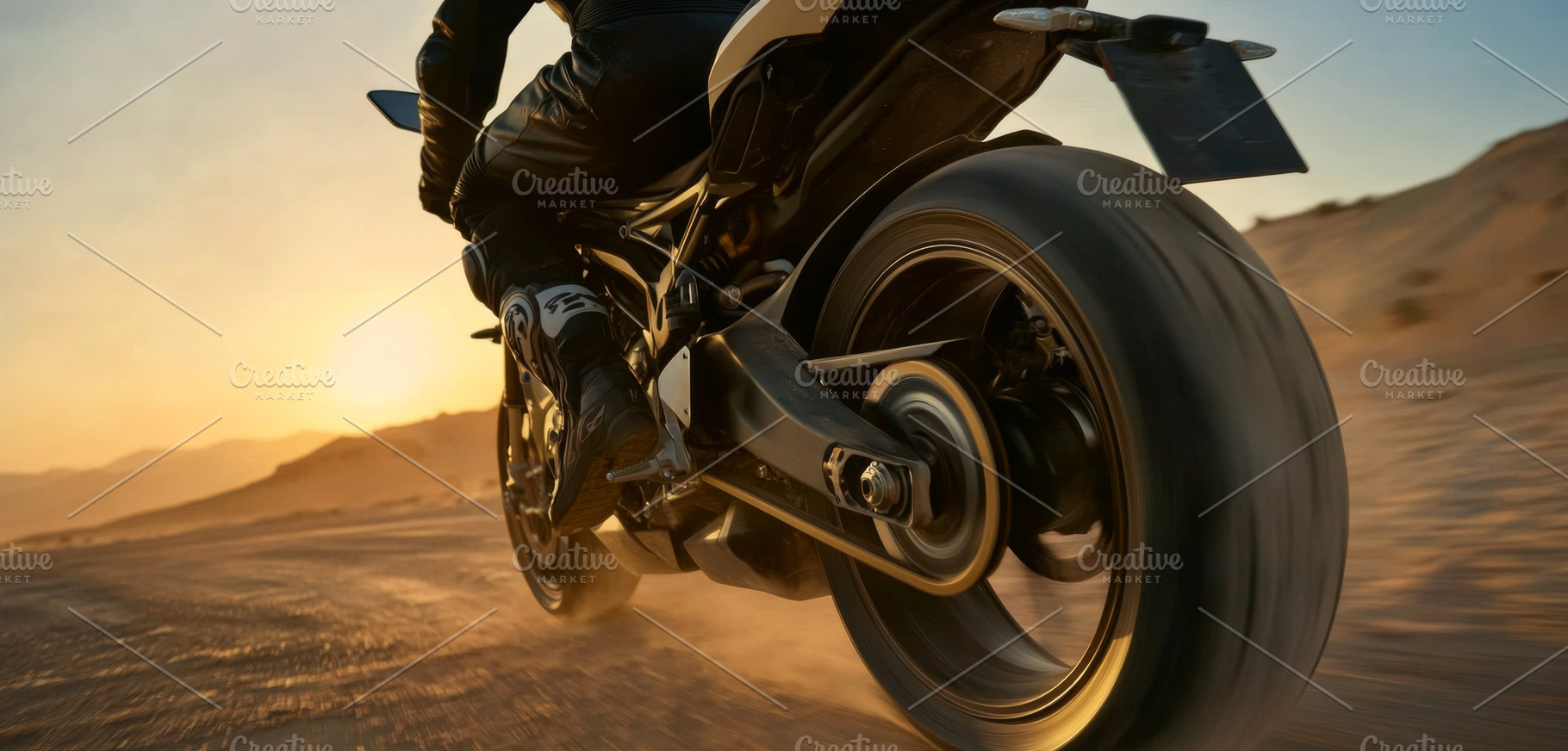 Motorcycle rear wheel with motion bl, a Photo by Dvoevnore photos
