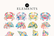 Preppy Coastal Sea Life Clipart, a Decorative Illustration by OKArtHub (Thumbnail 3 of 8)