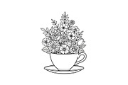 Floral Teacup Line Art Bundle, an Illustration by Gfx_Store (Thumbnail 50 of 51)