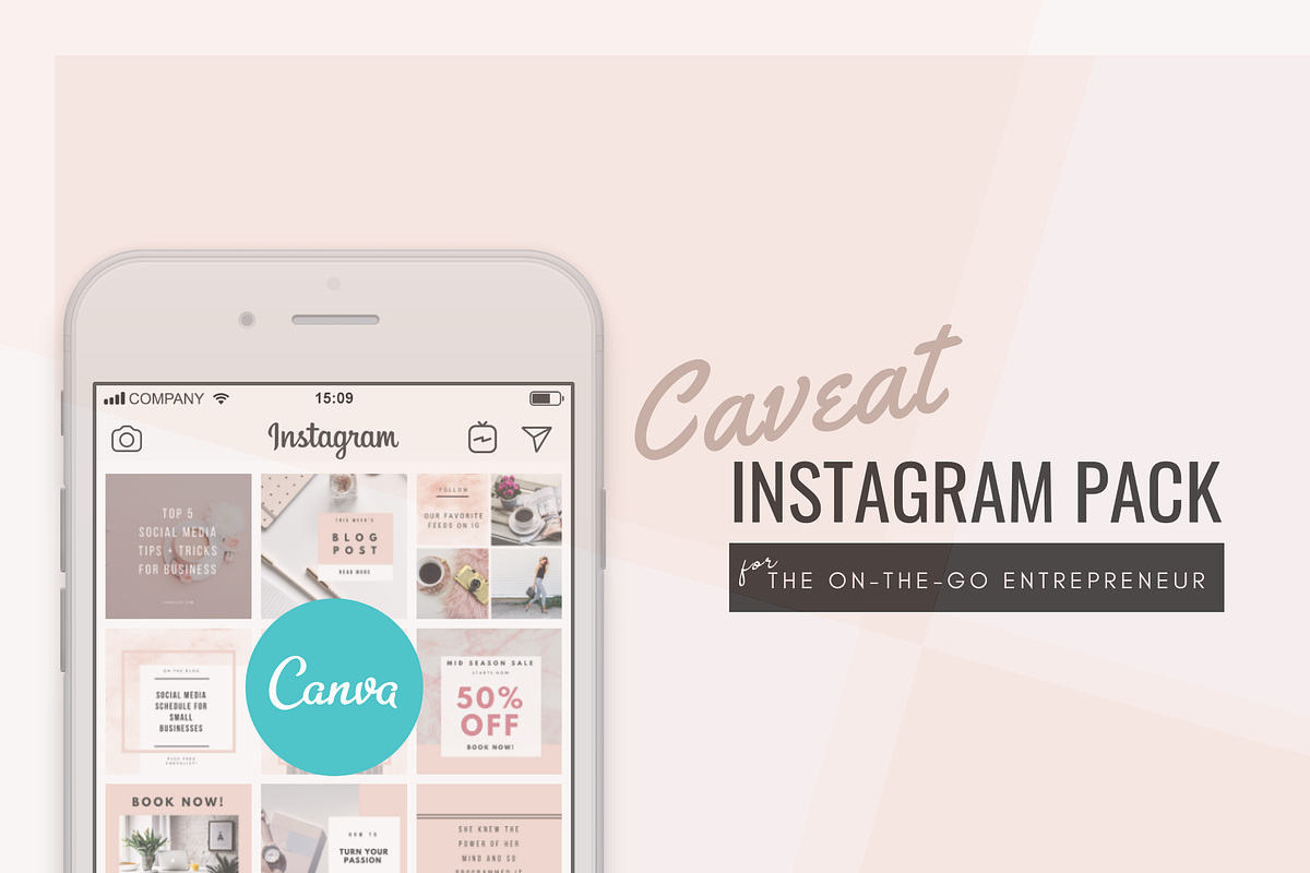 Caveat Instagram Design Pack, a Social Media Template by Sales Shop (Photo 1 of 3)