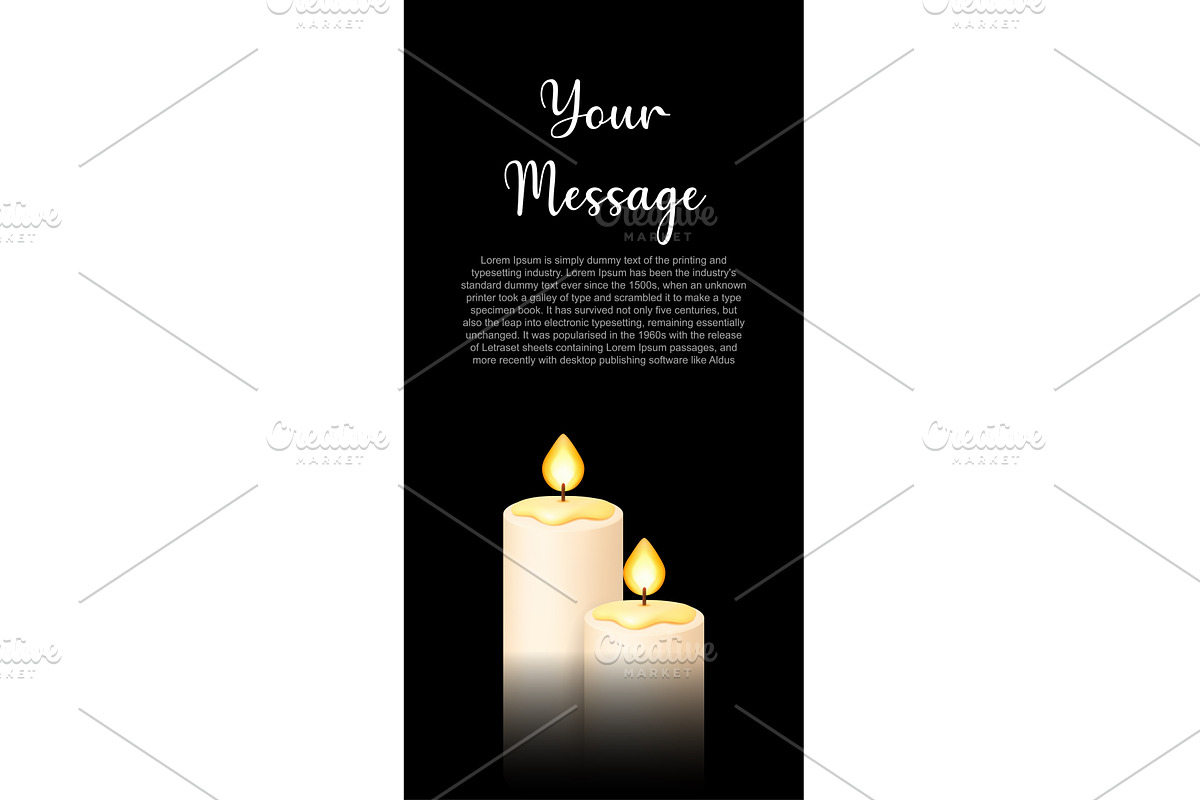 Vertical candle greeting card with, an Illustration by GraphiShop
