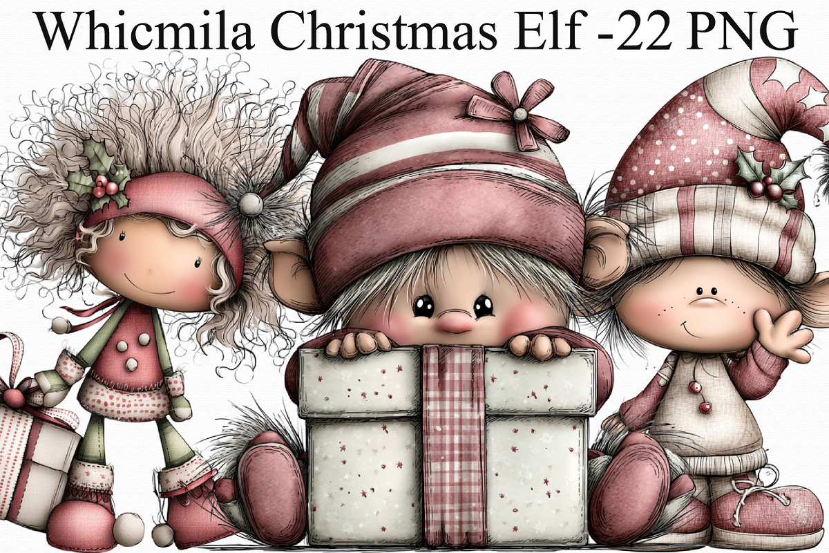 Whicmila Christmas Elf Clipart, an Illustration by Libby Wishes (Photo 1 of 6)