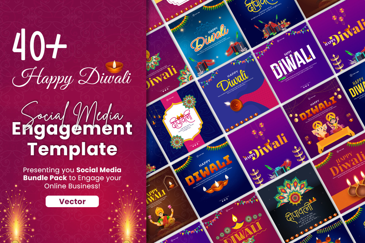 Happy Diwali Banner Bundle Pack, a Social Media Template by Creative Hatti (Photo 7 of 7)