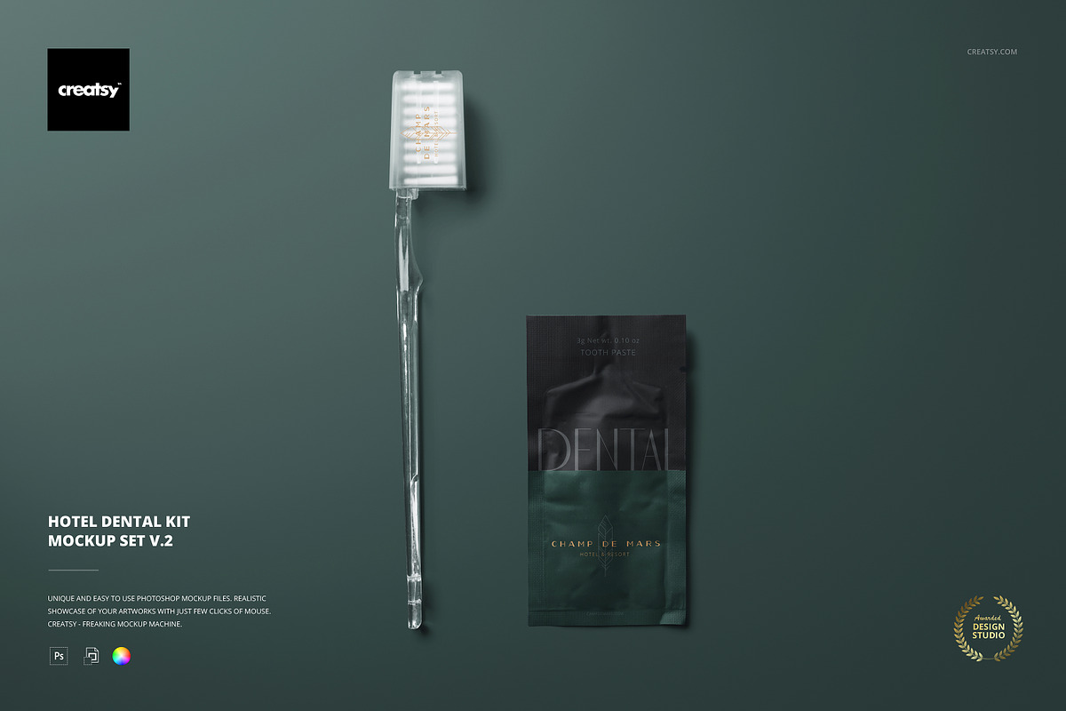 Hotel Dental Kit Mockup Set v.2, a Merchandise Mockup by creatsy5 (Photo 1 of 8)