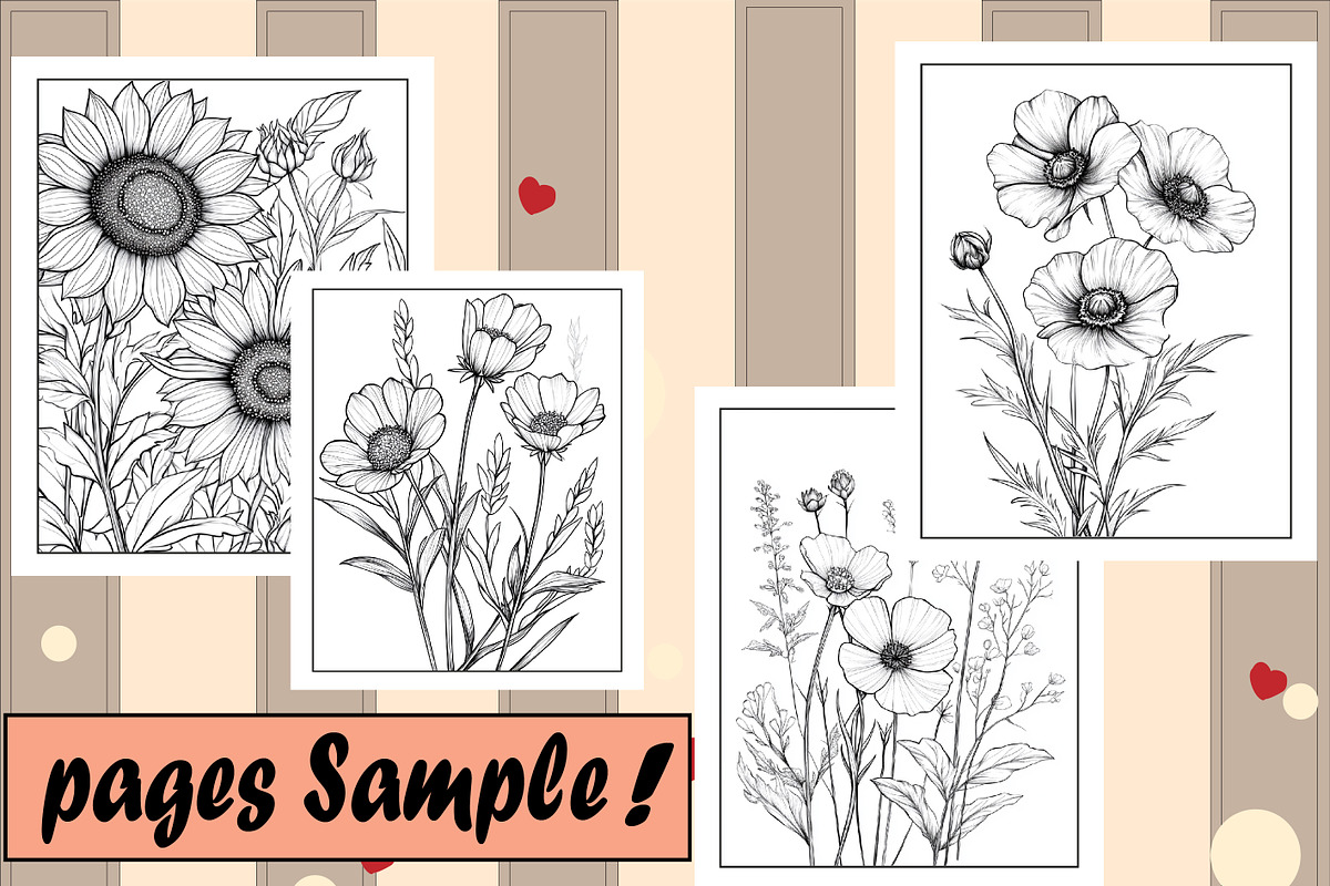 Wildflower Coloring Book for Adults, an Animal Illustration by Design Home (Photo 3 of 4)