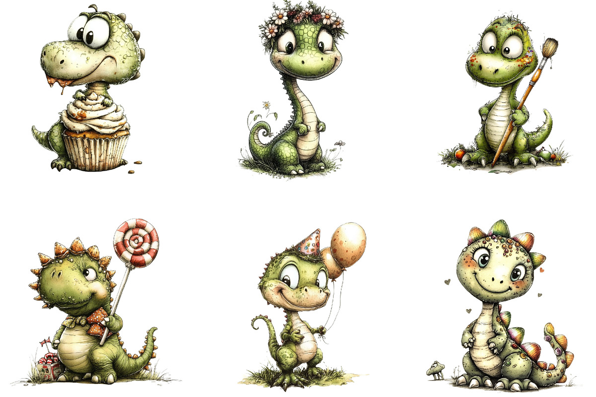 Whimsical Dinosaur PNG Clipart, an Animal Illustration by Designking (Photo 3 of 4)