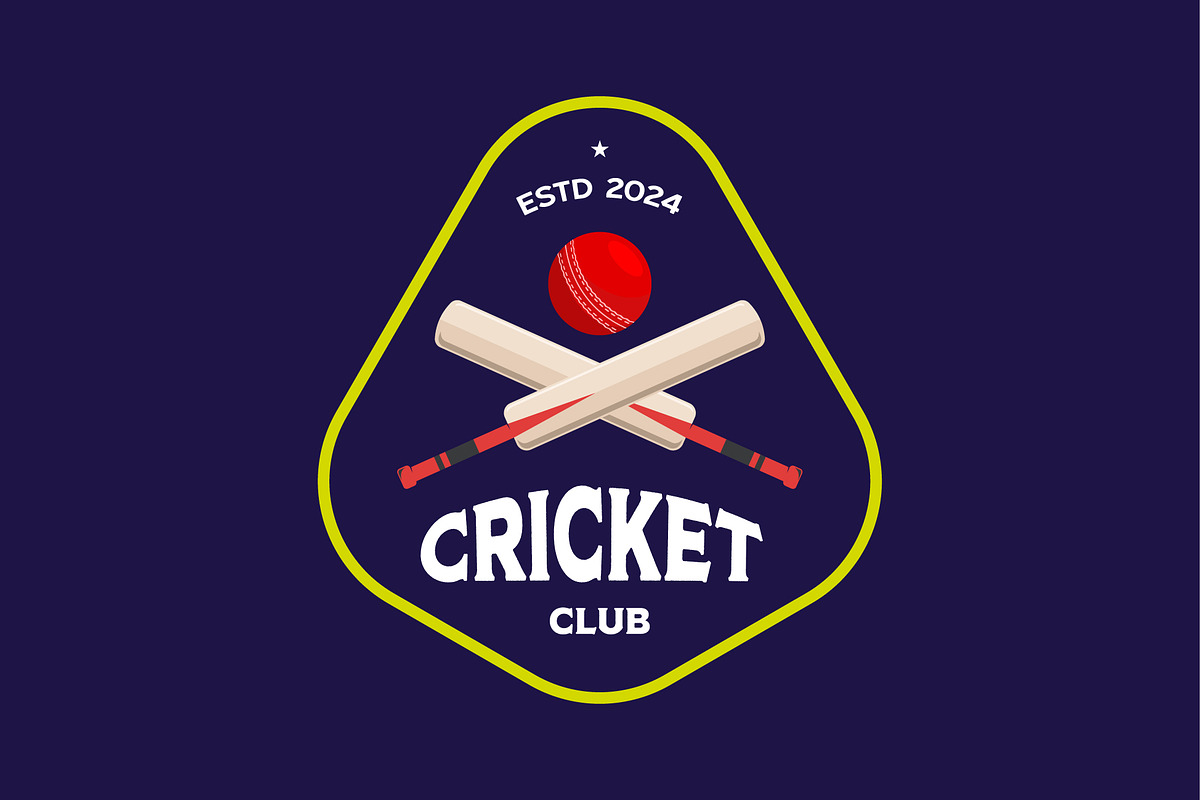 minimal emblem cricket club logo, a Branding & Logo Template by Pyruos ID