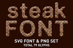 Grilled Steak Font & PNG Set
